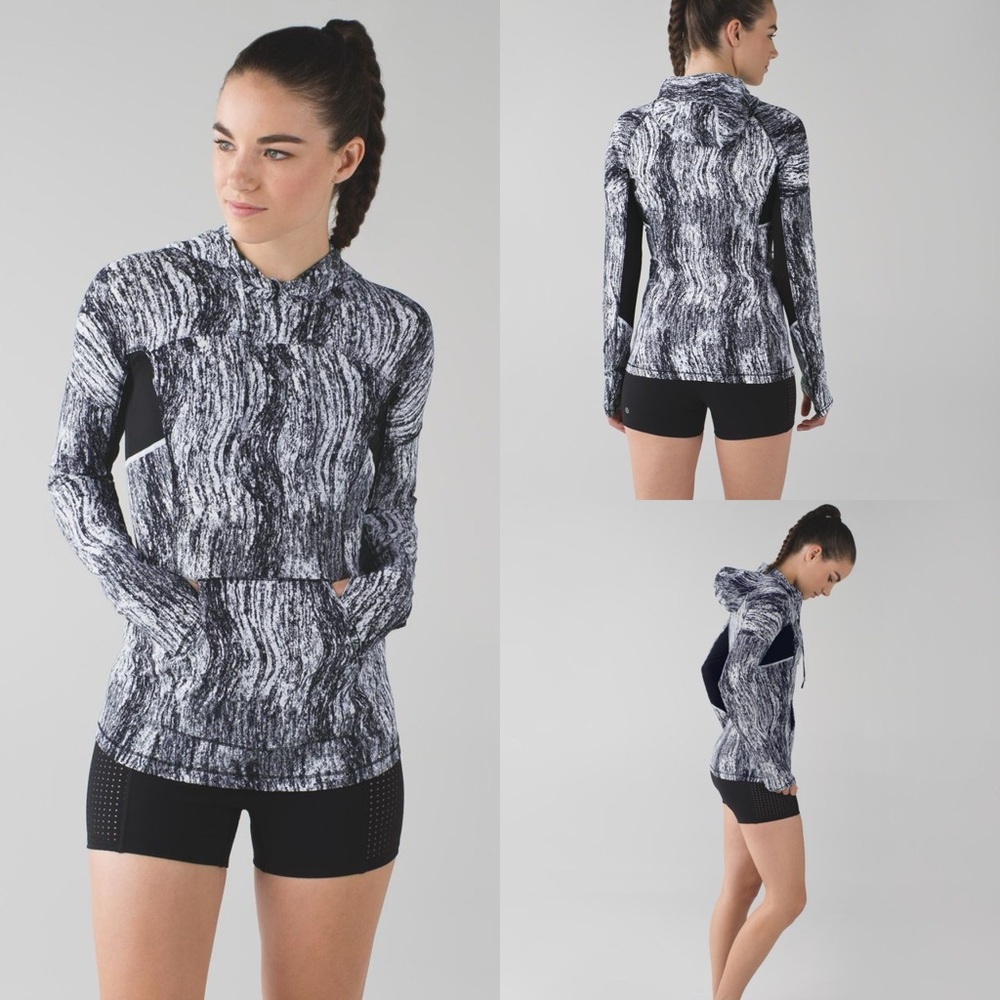 Lululemon Runbeam Hoodie, Texture Twist White Black